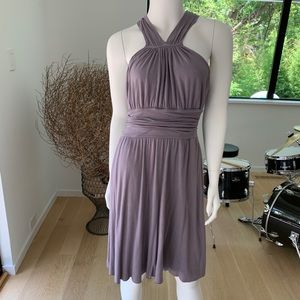 Anthropologie VELVET Purple Halter Top Dress | Cotton